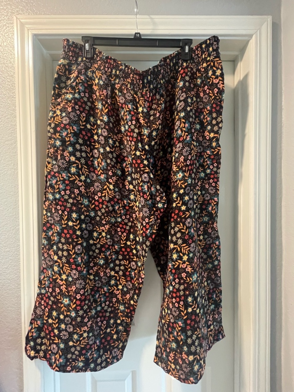 Joyspun 3x Black Floral Wide-Leg Linen Pants + Free top New no tags